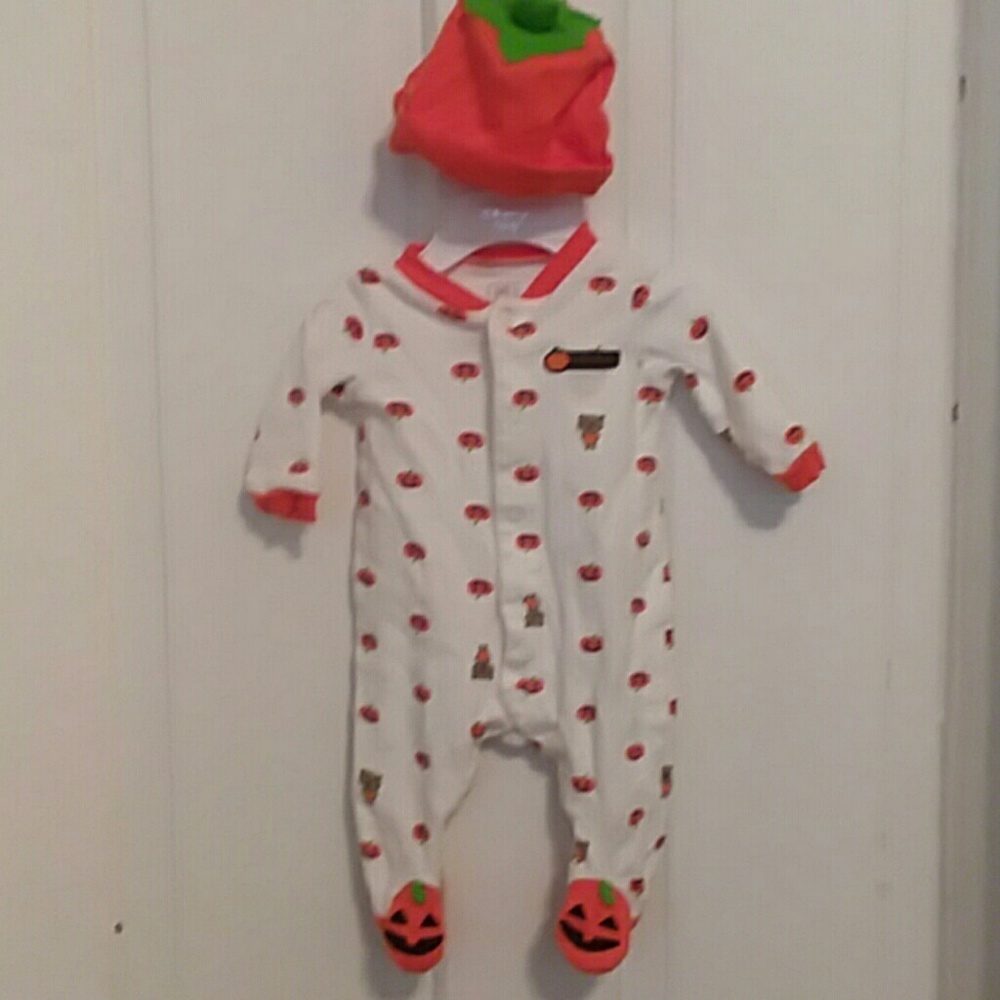 Newborn 1st Halloween footed pajamas
